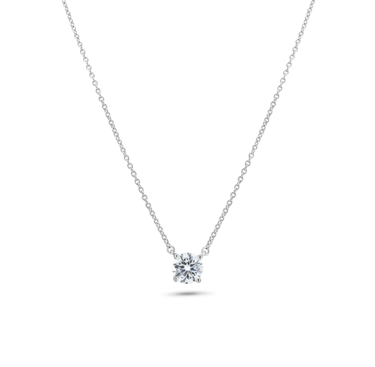 Moissanite Stone Halo Necklace