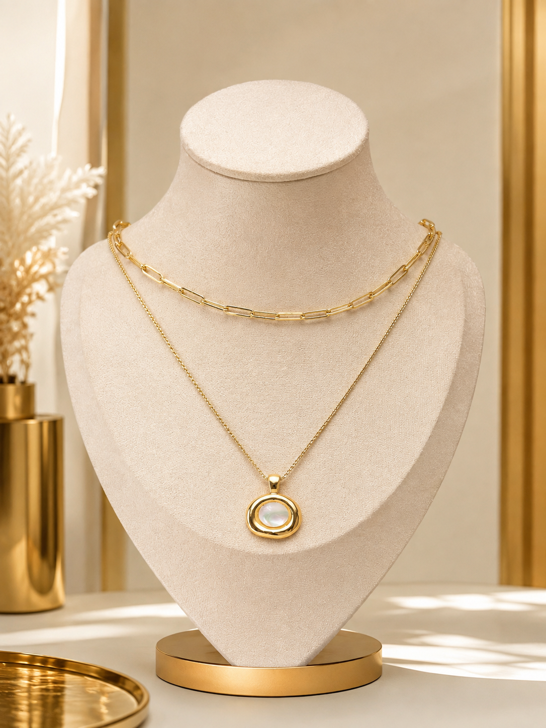 Mother Of Pearl Layered Necklace