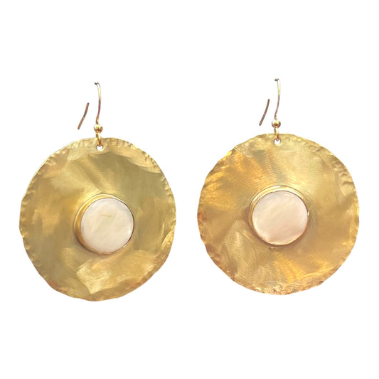 Pearl disk earrings