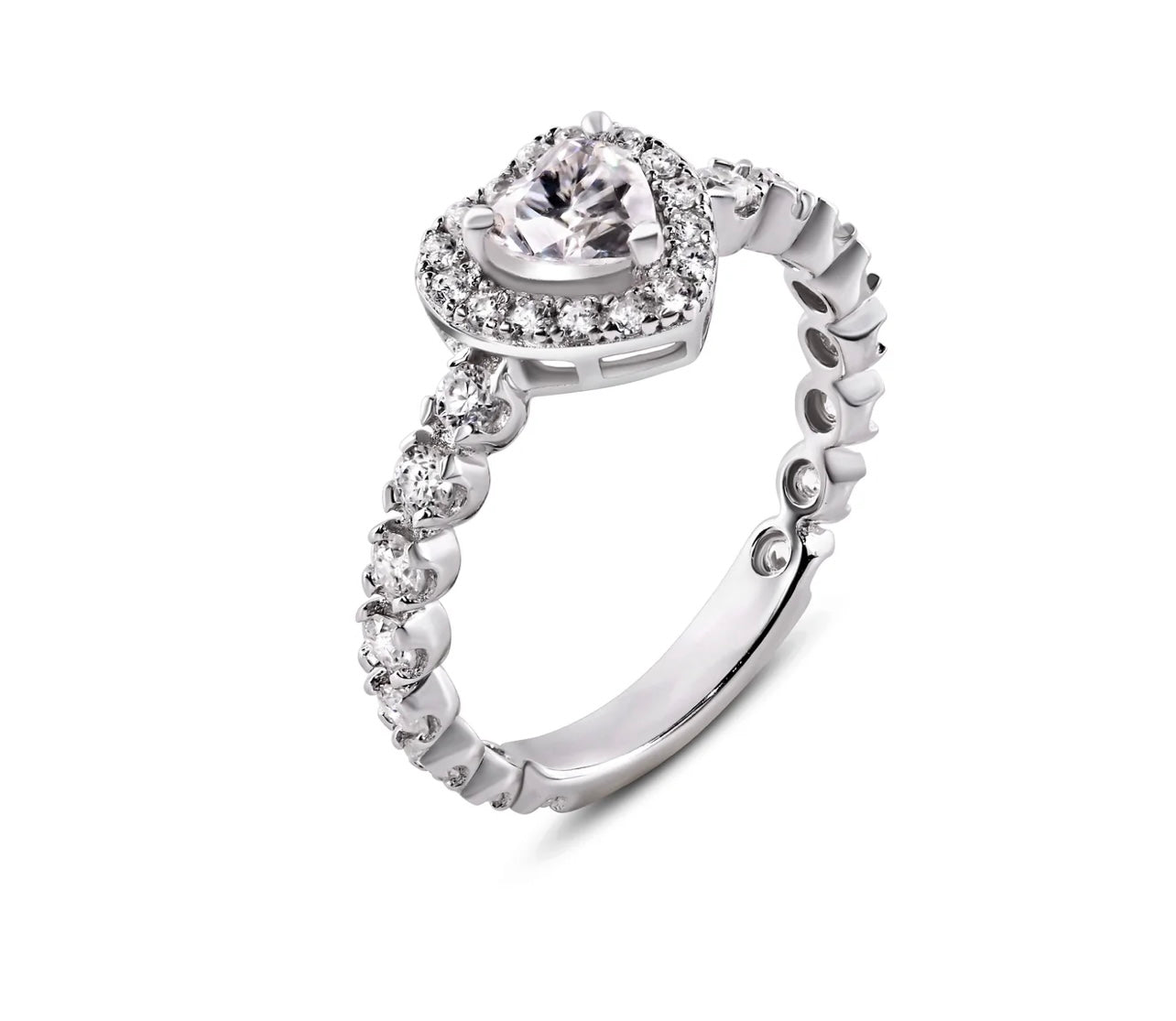 Moissanite 1.0 Ct Heart Shape Promise Ring