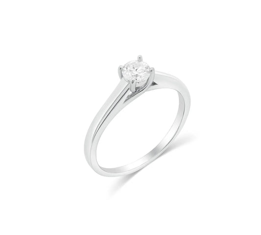 925 Sterling Silver Round Cut Moissanite Solitaire Ring