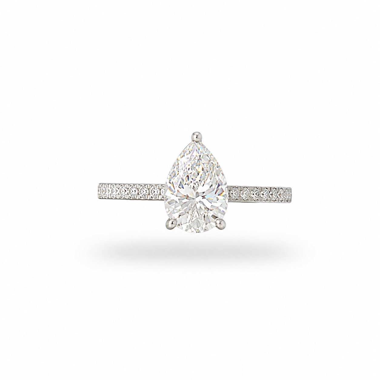 Pear Shaped Moissanite Ring