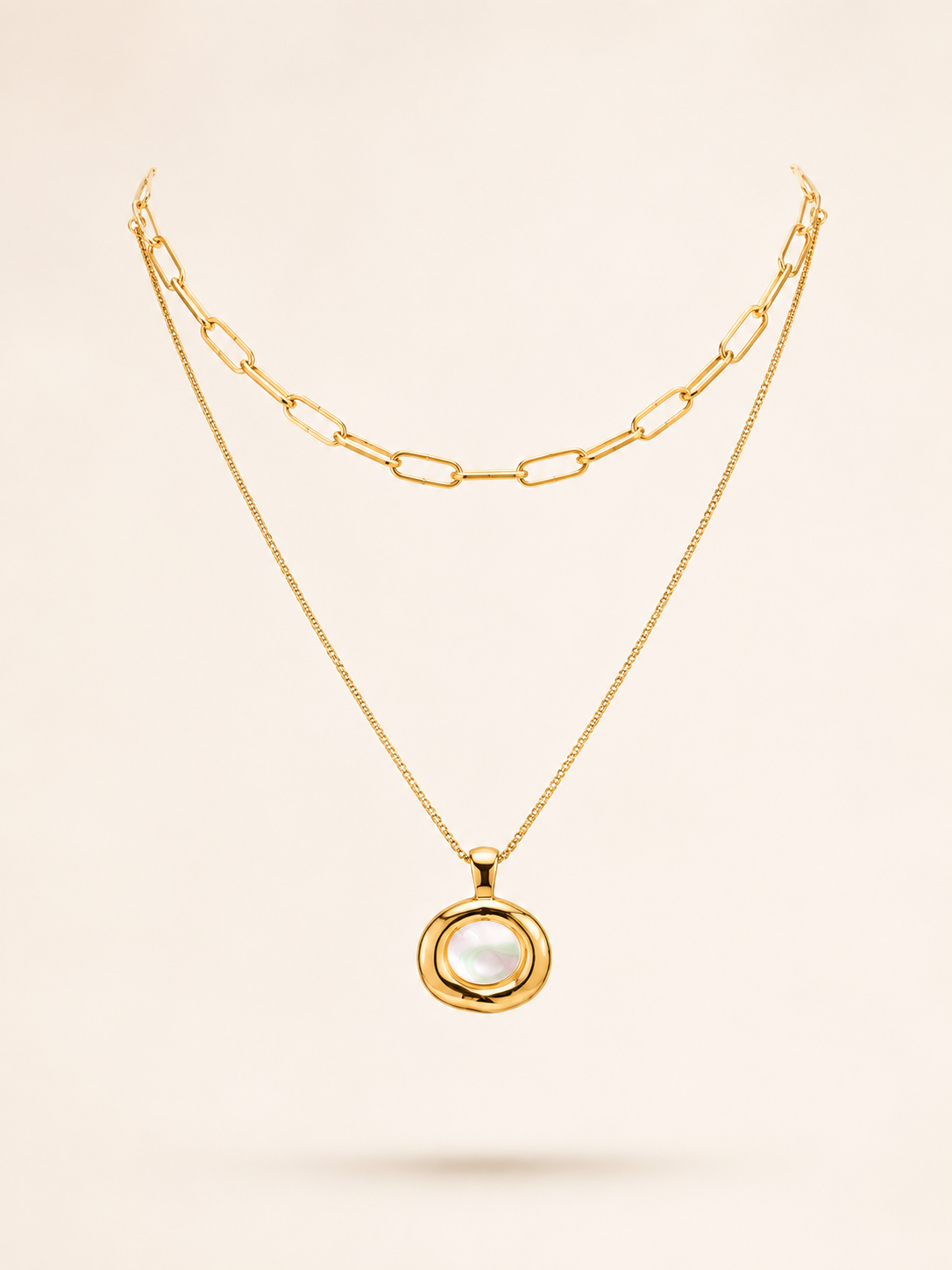 Mother Of Pearl Layered Necklace